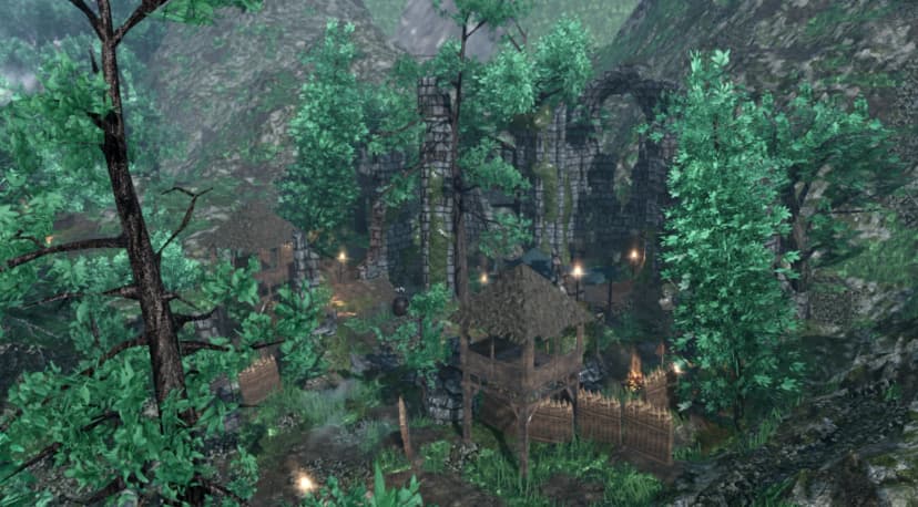 Stylized Medieval Forest Village