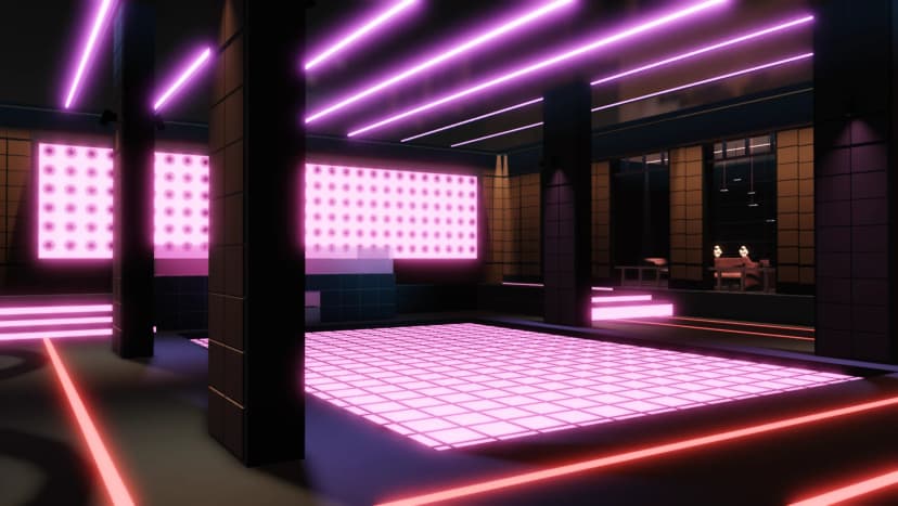 Modern Neon Nightclub Map