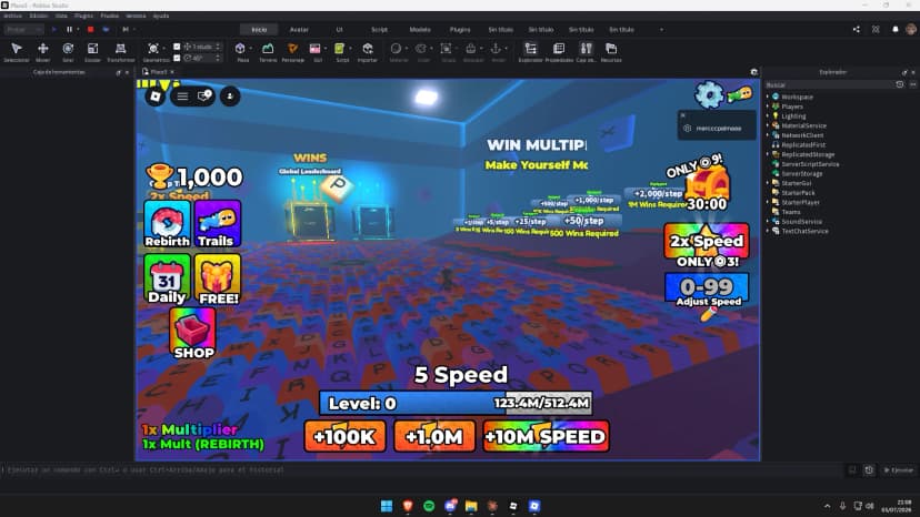 +1 Speed Keyboard System | Roblox Studio