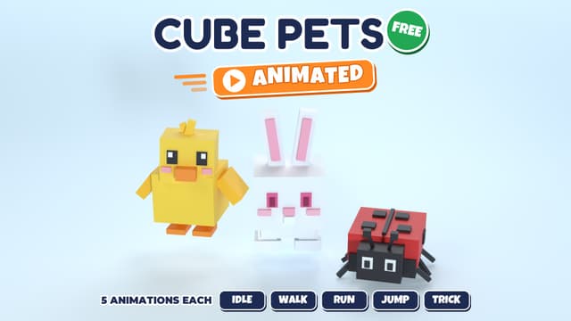 Cube Pets Free - 3 Animated Blocky Pets