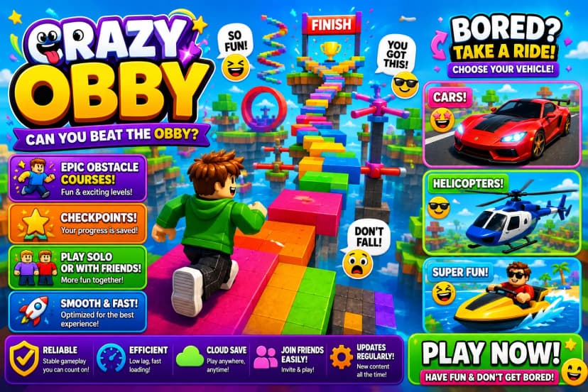Obby Adventure: Drive & Explore
