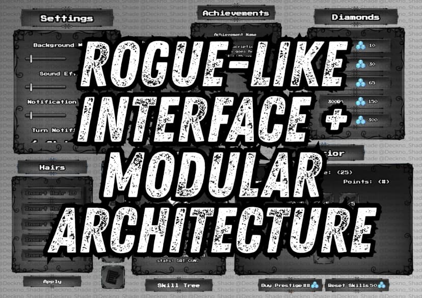 Rogue-like lobby interface + 8,500 + lines of modular architecture!