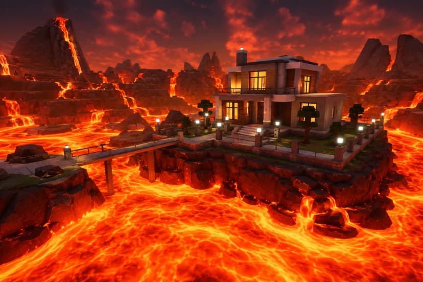house and lava